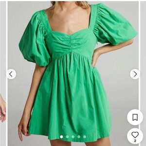 Showpo Bright Green Gathered Dress